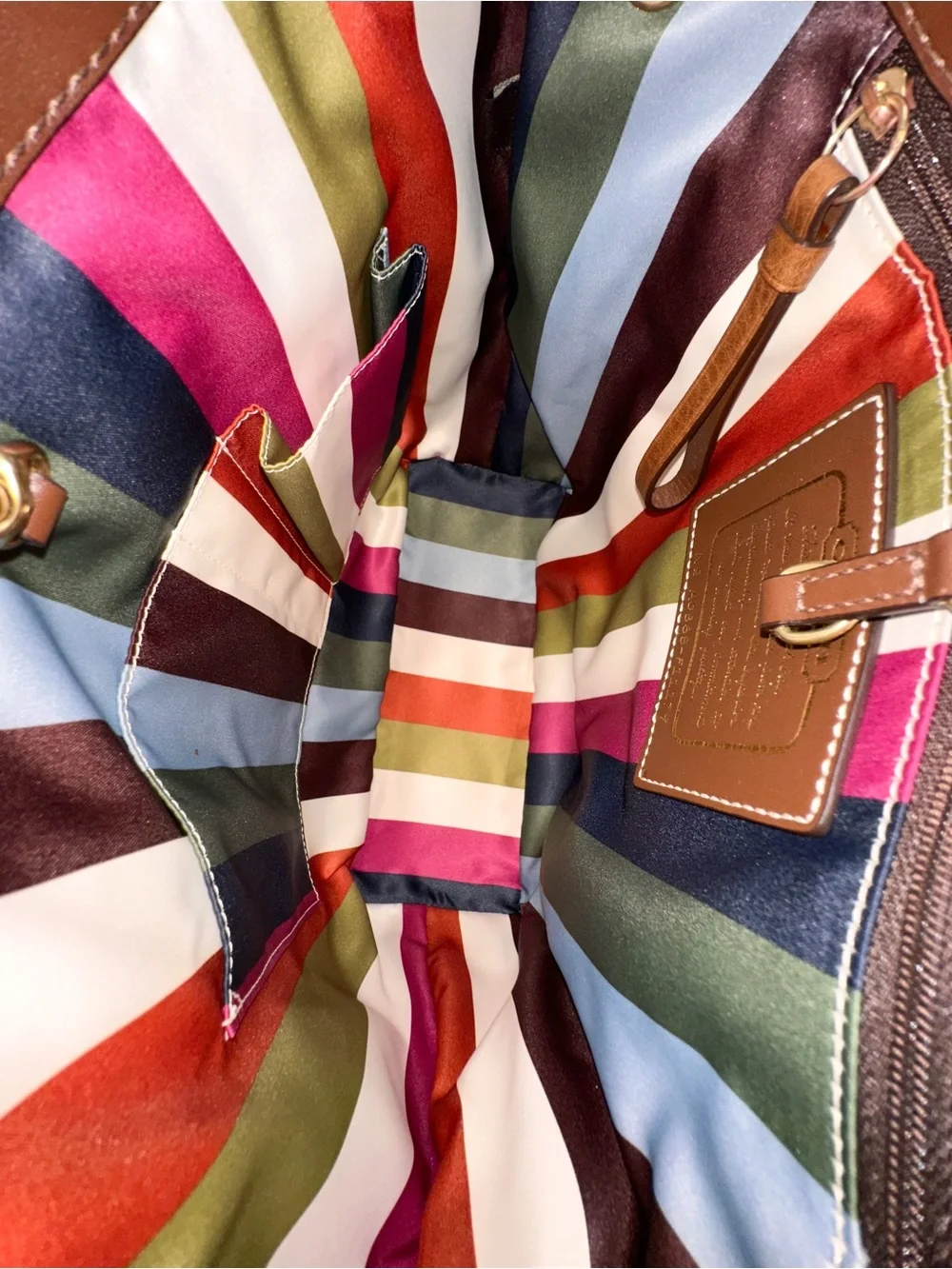 Coach Signature Denim Legacy Heritage Stripe Tote Y2K